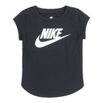 Nike T-Shirt Girocollo tinta unita con Logo Nero per Bambina 36F269 NERO NIKE 