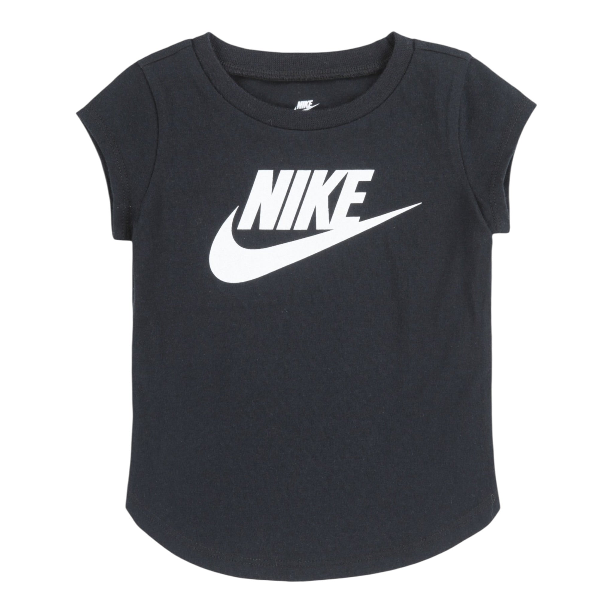 Nike T-Shirt Girocollo tinta unita con Logo Nero per Bambina 36F269 NERO NIKE 