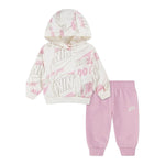 Nike Completo 2 Pezzi Felpa-Pantalone Bicolore Rosa per Neonata 66N486 ROSA NIKE 