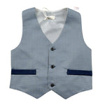 Ninnaoh Gilet tinta unita con Microfantasia Azzurro per Bambino I23GI238 AZZURRO NINNAOH 
