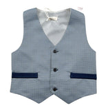 Ninnaoh Gilet tinta unita con Microfantasia Azzurro per Bambino I23GI238 AZZURRO NINNAOH 