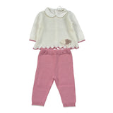 Ninnaoh Completo 2Pz Bicolore Bianco/Rosa per Neonata I25CF307 BIANCO/ROSA NINNAOH 