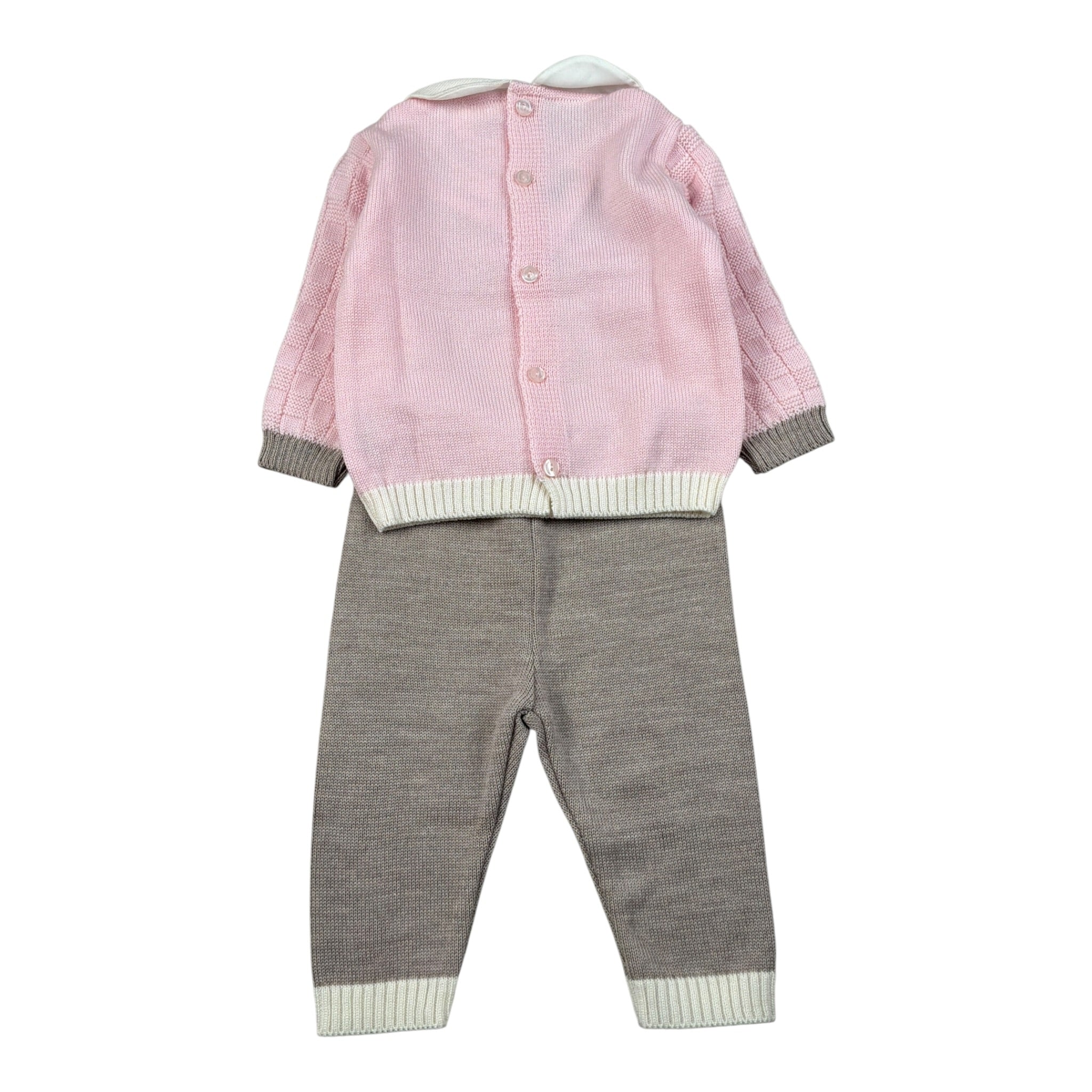 Ninnaoh Completo 2Pz Maglia-Pantalone Bicolore Rosa/Beige per Neonata I25CF322 ROSA/BEIGE NINNAOH 