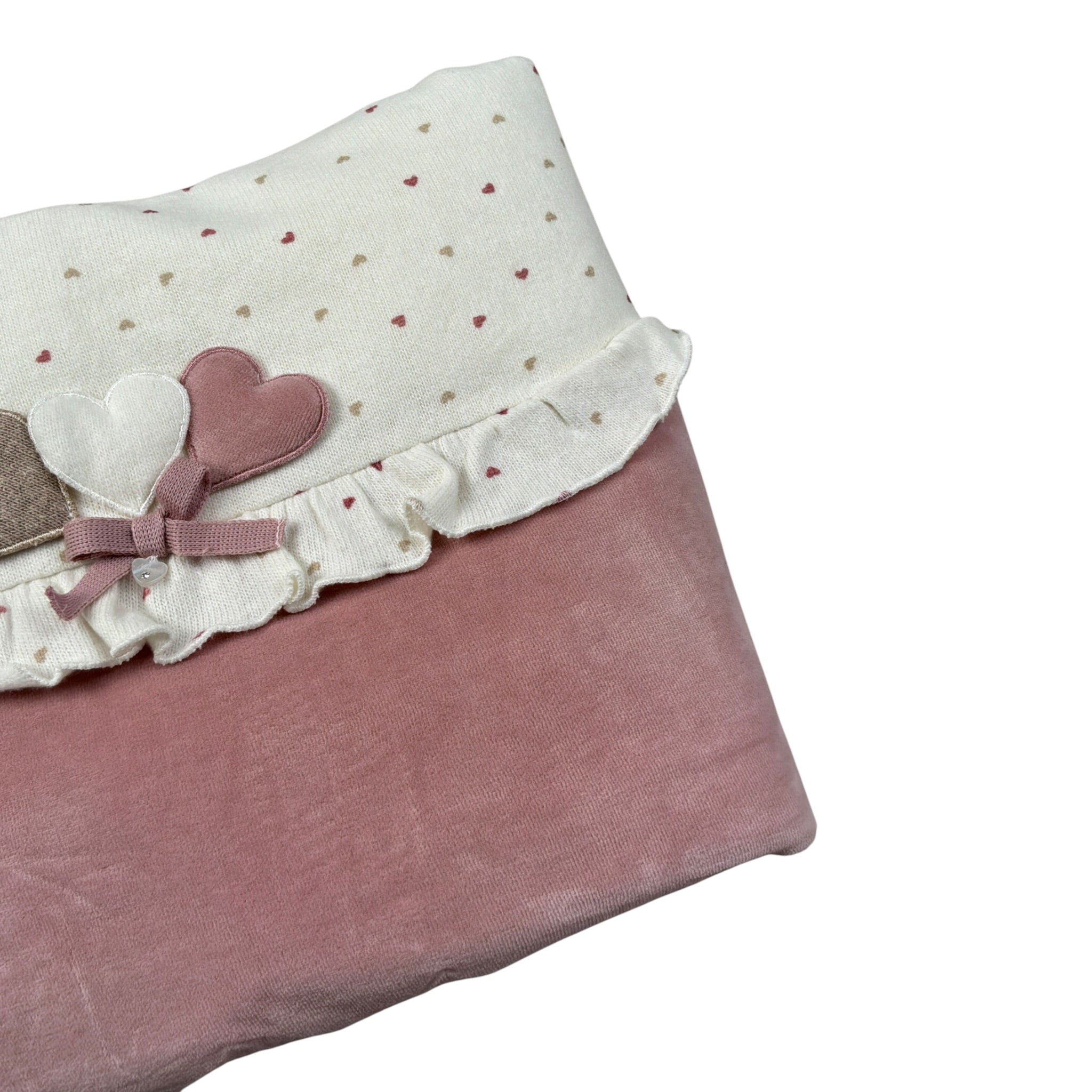 Ninnaoh Coperta tinta unita con Fantasia Bianco/Rosa per Neonata I25COP24I BIANCO/ROSA NINNAOH 