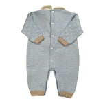 Ninnaoh Tutina tinta unita In Filo con Stampa Azzurro per Neonato I25TF321 AZZURRO NINNAOH 