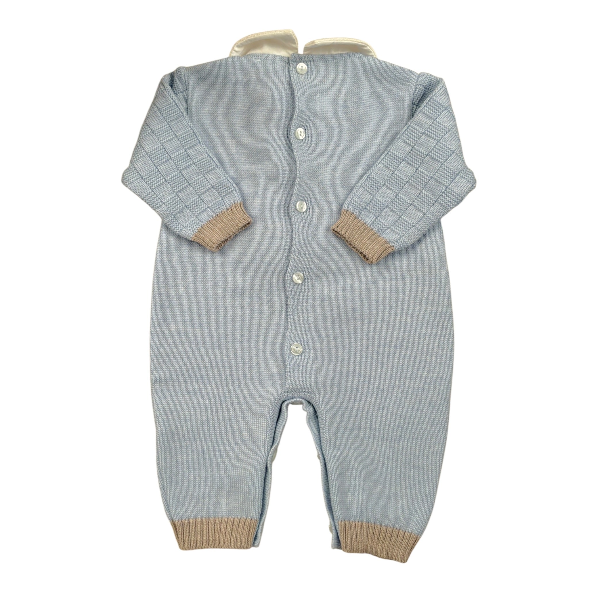Ninnaoh Tutina tinta unita In Filo con Stampa Azzurro per Neonato I25TF321 AZZURRO NINNAOH 