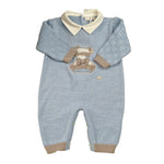 Ninnaoh Tutina tinta unita In Filo con Stampa Azzurro per Neonato I25TF321 AZZURRO NINNAOH 