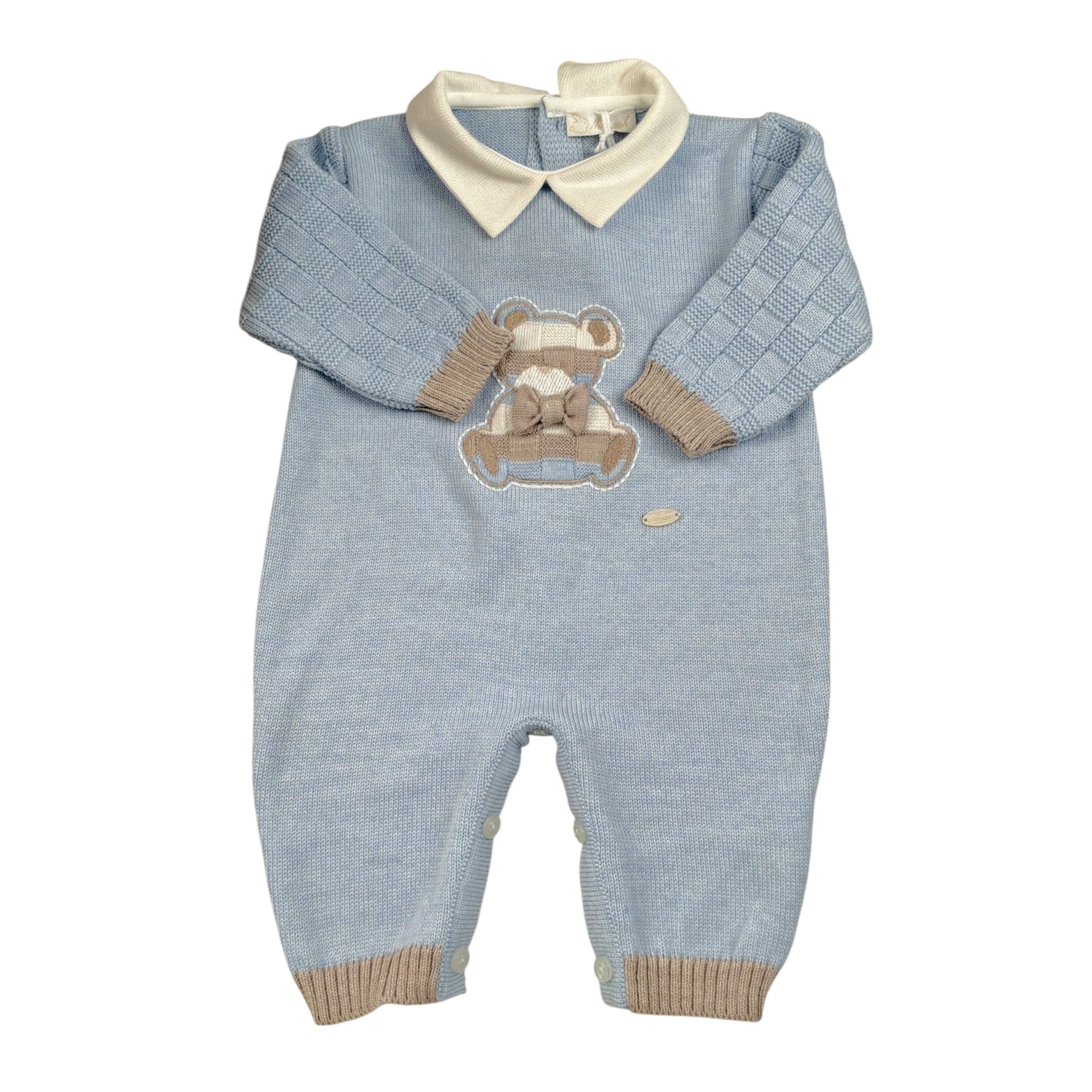 Ninnaoh Tutina tinta unita In Filo con Stampa Azzurro per Neonato I25TF321 AZZURRO NINNAOH 