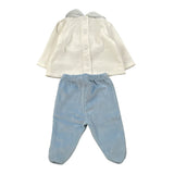 Ninnaoh Completo 2Pz Maglia-Ghettina Bicolore Bianco/Azzurro per Neonata PR219659 BIANCO/AZZURRO NINNAOH 
