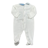 Ninnaoh Tutina tinta unita con Applicazioni In Velluto Bianco/Azzurro per Neonata PR219662 BIANCO/AZZURRO NINNAOH 