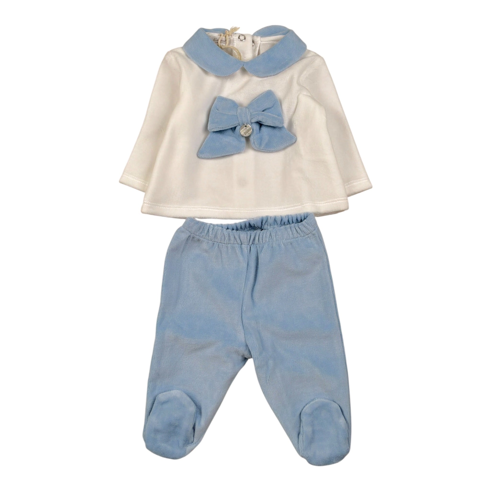 Ninnaoh Completo 2Pz Maglia-Ghettina Bicolore Bianco/Azzurro per Neonata U25PLC25V BIANCO/AZZURRO NINNAOH 