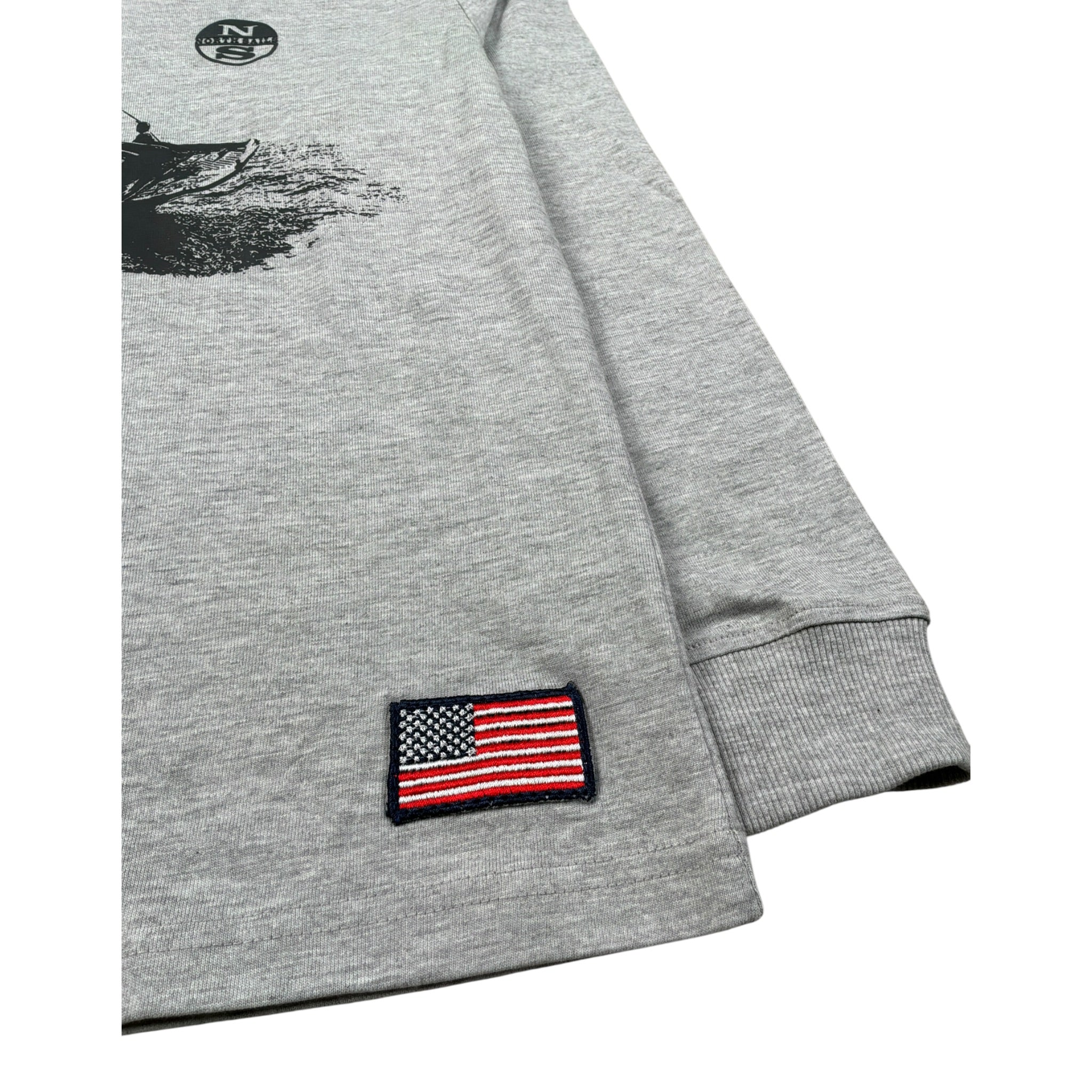 North Sails Shirt Girocollo tinta unita con Logo Grigio per Bambino NBA26013TS GRIGIO NORTH SAILS 