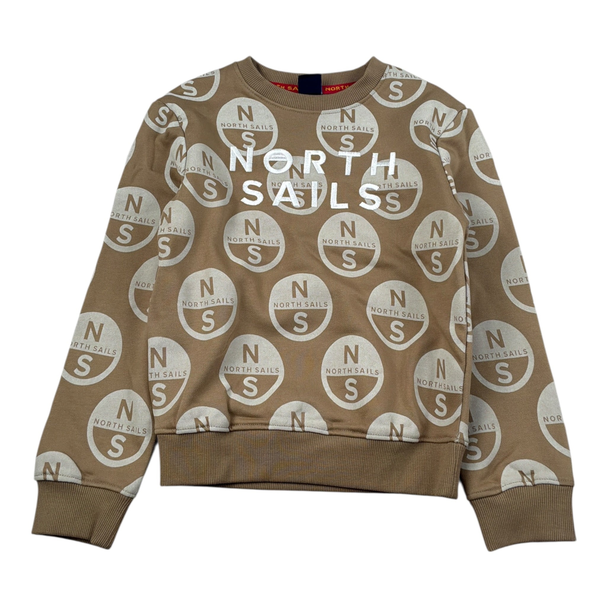 North Sails Felpa tinta unita Girocollo Logata Beige per Bambino NBA26070FE BEIGE NORTH SAILS 
