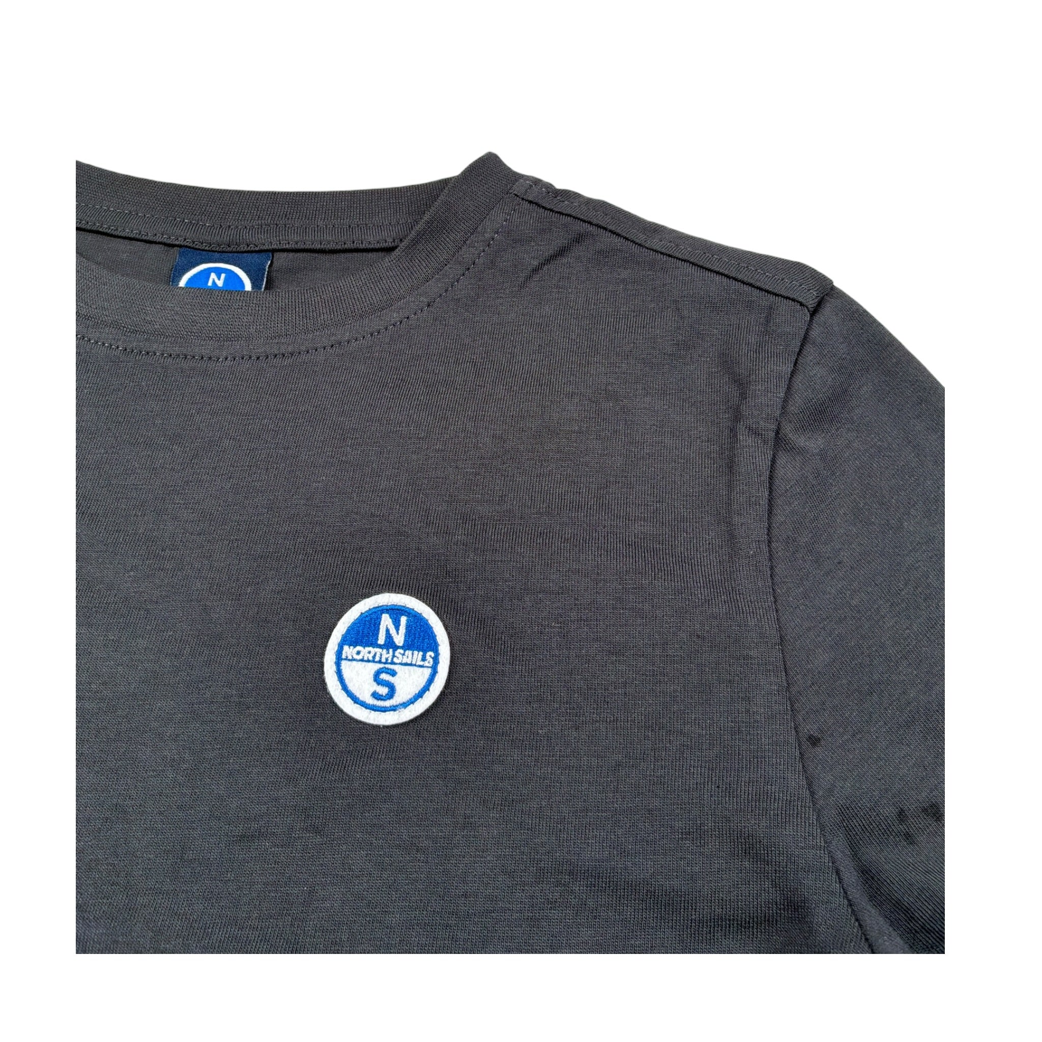 North Sails T-Shirt Girocollo tinta unita con Lofo Grigio per Bambino NBA26091TS GRIGIO NORTH SAILS 