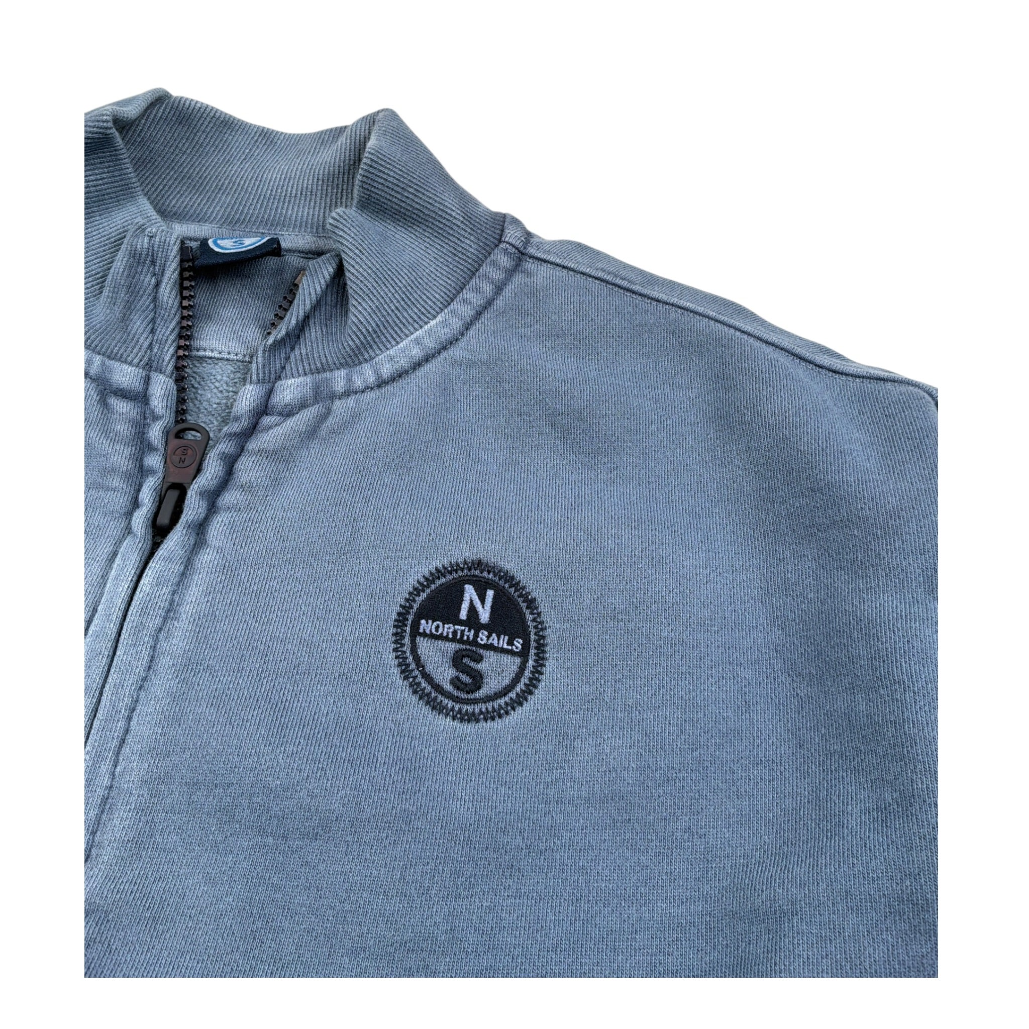 North Sails Felpa con Zip tinta unita con Logo Azzurro per Bambino NBA26108FE AZZURRO NORTH SAILS 