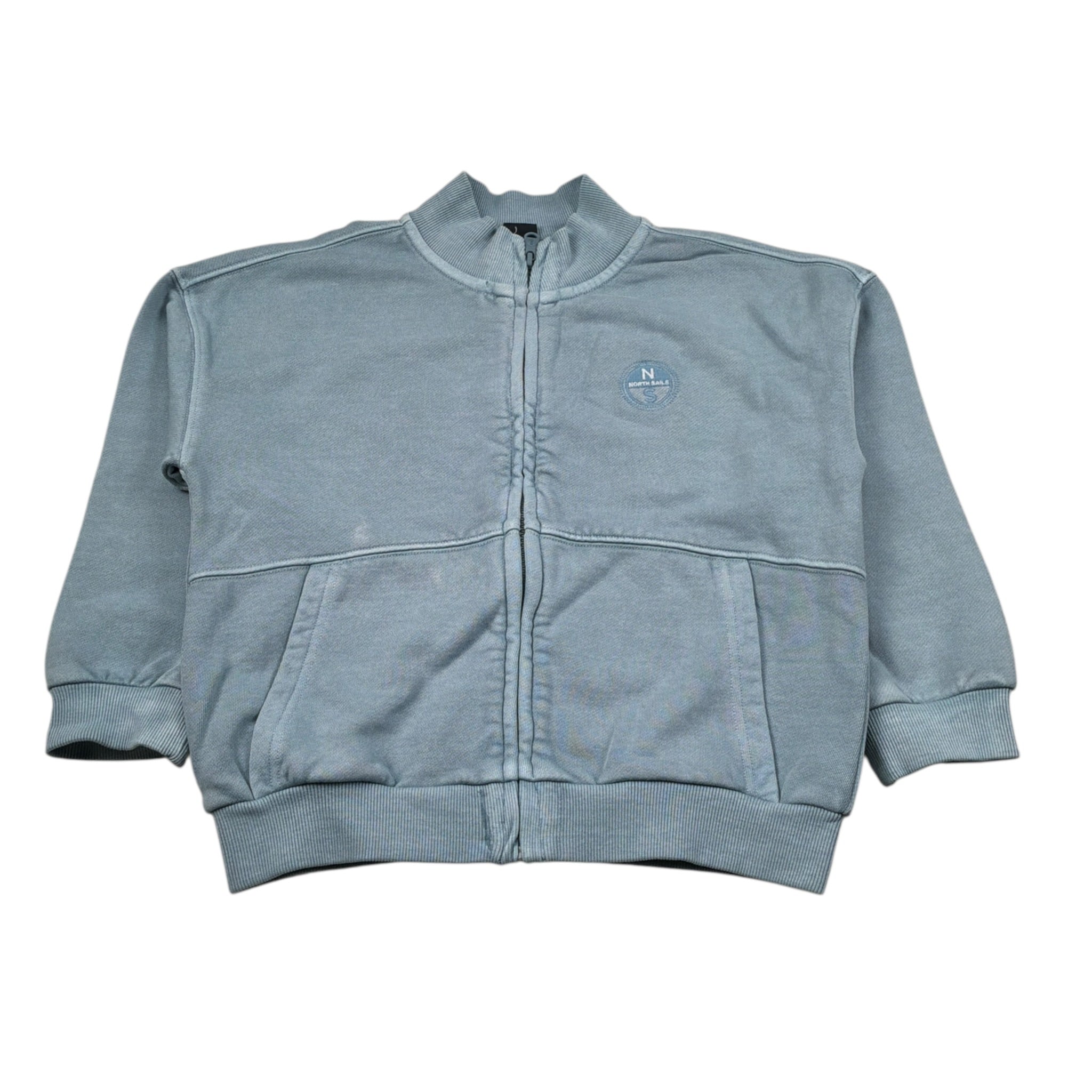North Sails Felpa con Zip tinta unita con Logo Azzurro per Bambino NBA26108FEE AZZURRO NORTH SAILS 