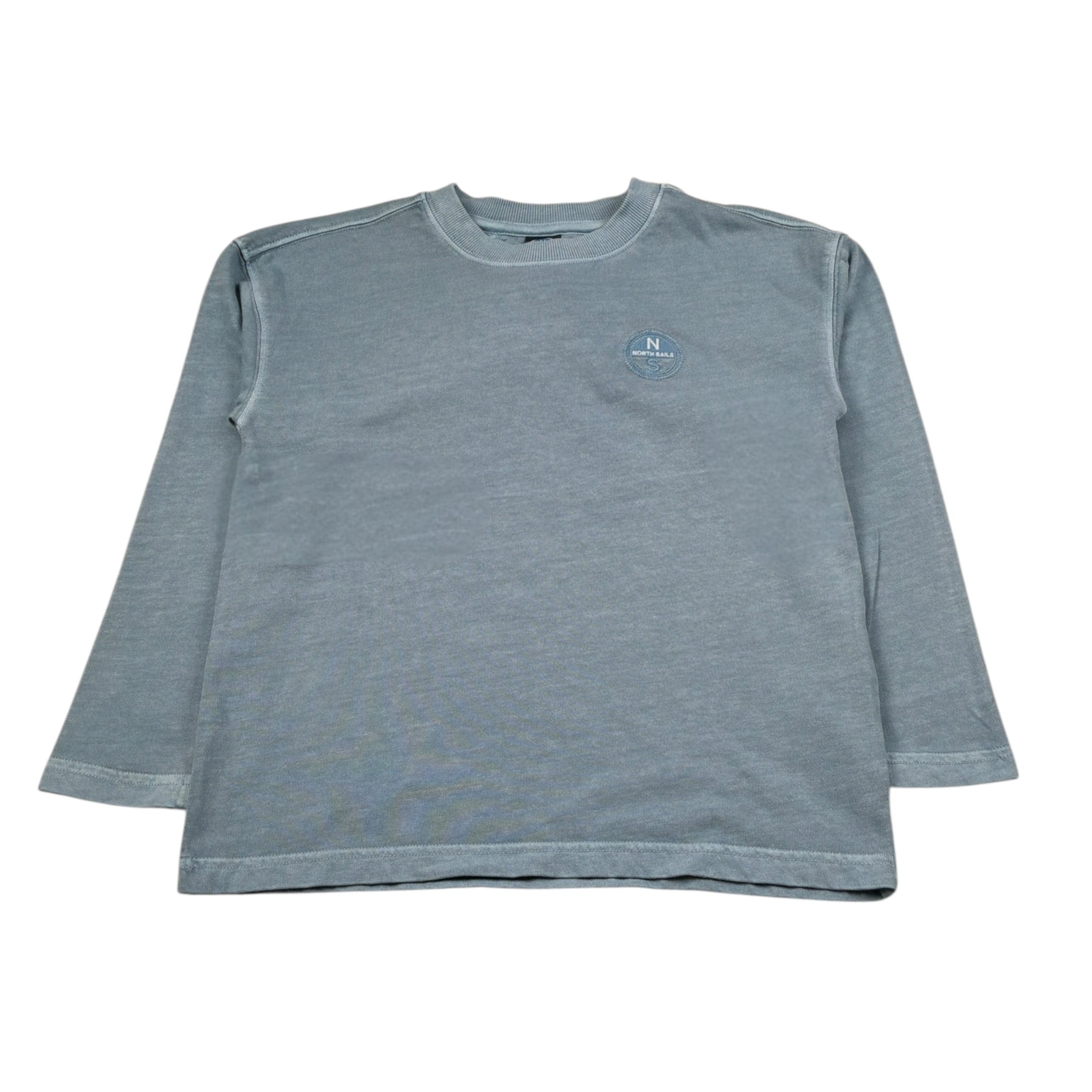 North Sails Shirt Girocollo tinta unita con Logo Azzurro per Bambino NBA26111TS AZZURRO NORTH SAILS 