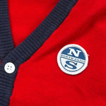 North Sails Cardigan tinta unita con Profili In Contrasto Rosso per Neonato NIA26012CD ROSSO NORTH SAILS 