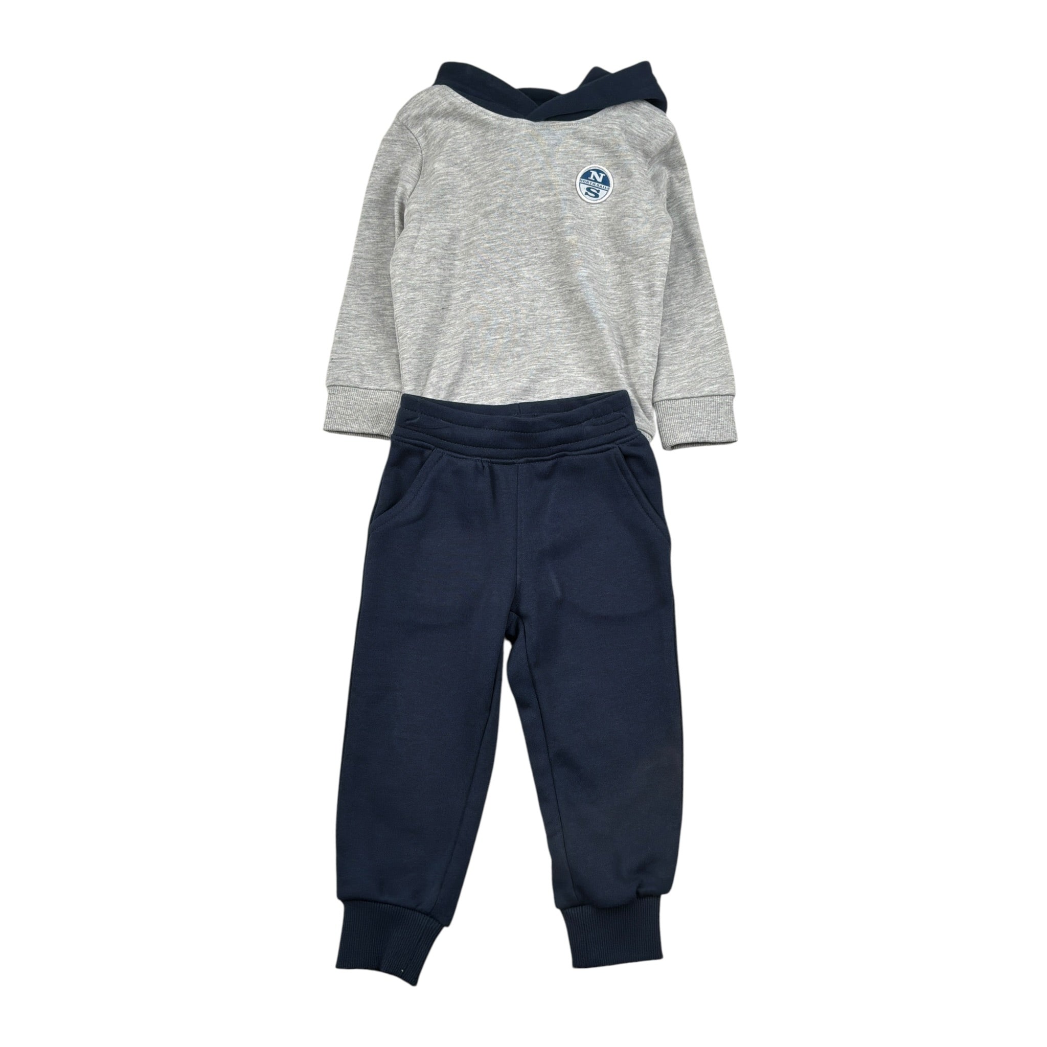 North Sails Completo 2Pz Bicolore Felpa-Pantalone Grigio/Blu per Neonato NIA26034CF GRIGIO/BLU NORTH SAILS 