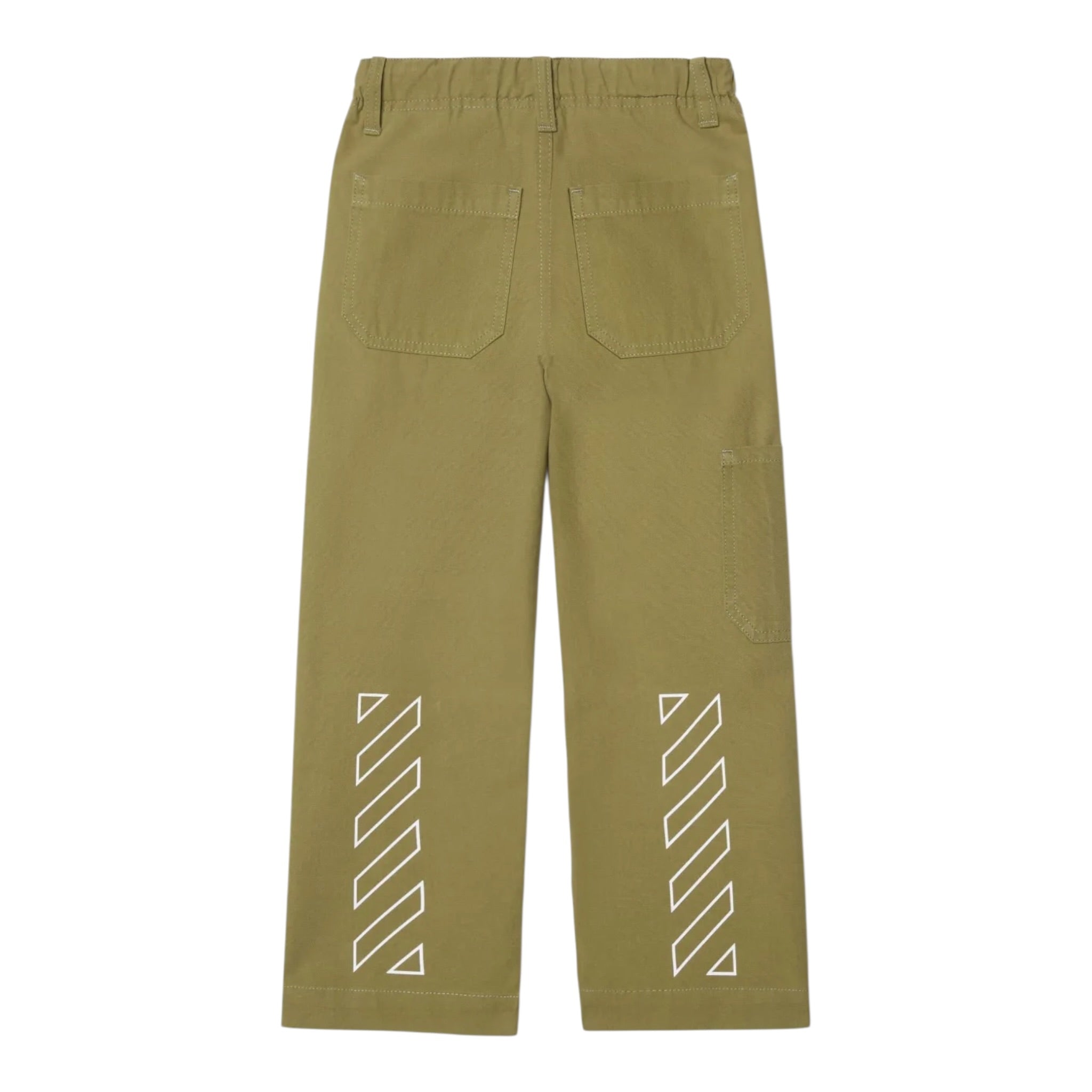 Off-White Pantalone tinta unita con Stampa Verde per Bambino OBCA007F24 VERDE OFF-WHITE 