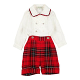 Paio Crippa Completo 2Pz Camicia-Bermuda Bicolore con Fantasia Scozzese Bianco/Rosso per Neonato LAMPONE BIANCO/ROSSO PAIO CRIPPA 