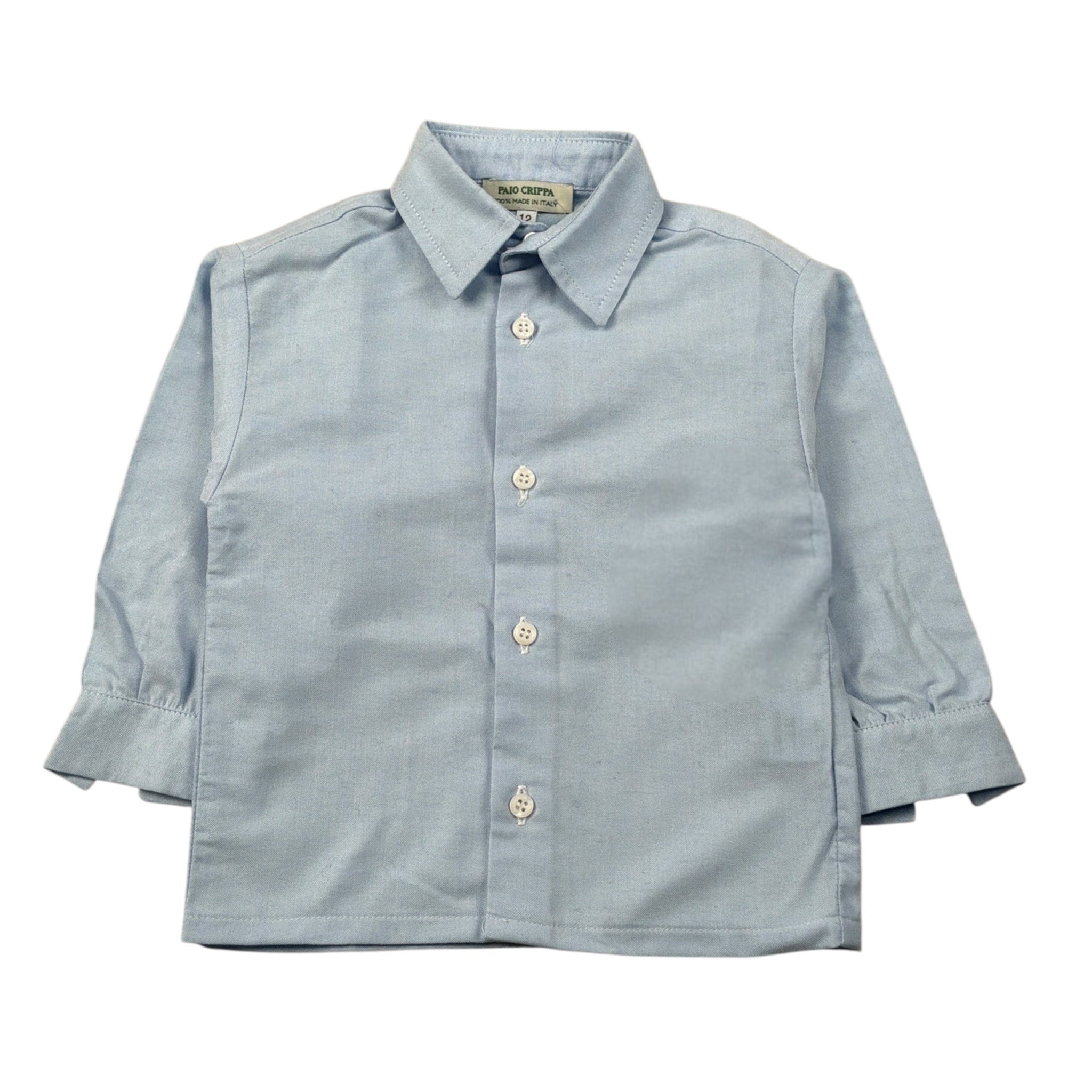Paio Crippa Camicia Manica Lunga tinta unita Azzurro per Neonato TAMBORO AZZURRO PAIO CRIPPA 
