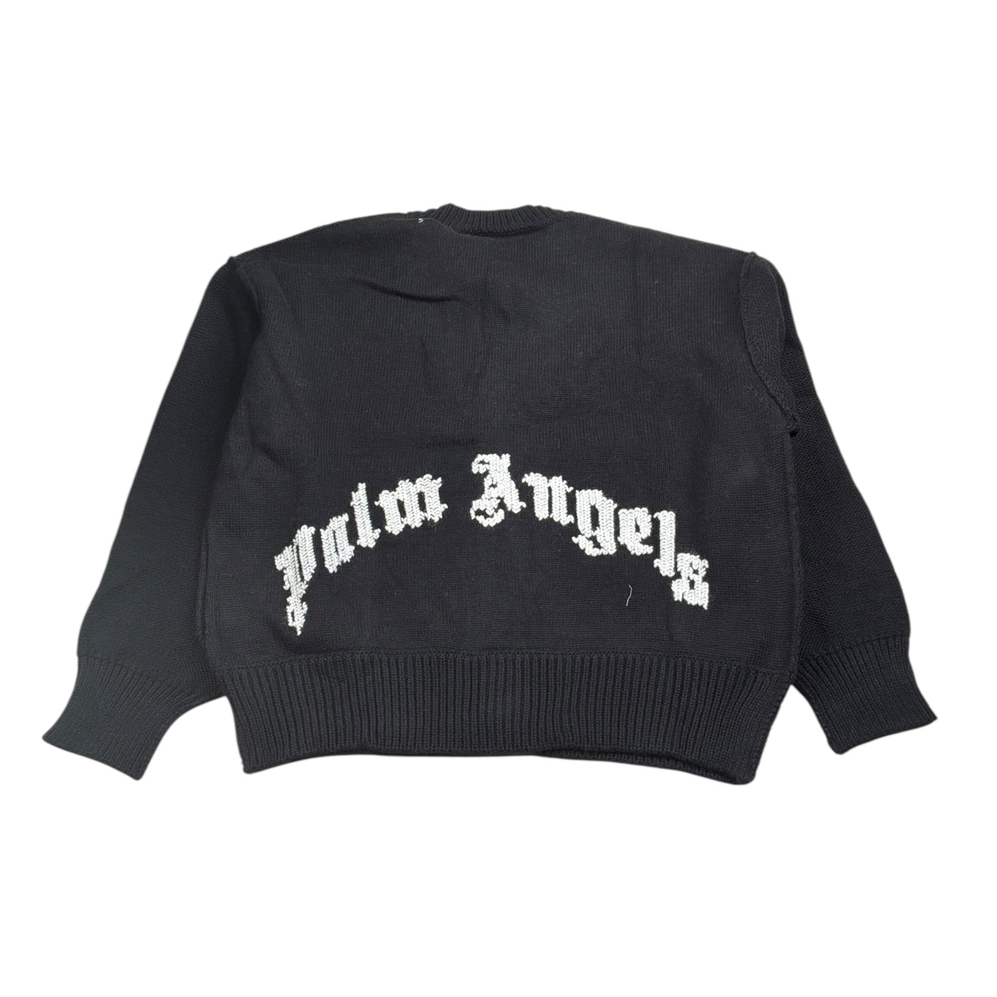 Palm Angels Cardigan tinta unita con Stampa Nero per Bambino PBHB004F24KNI00110001 NERO PALM ANGELS 