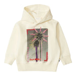 Palm Angels Felpa Chiusa con Cappuccio tinta unita con Stampa Panna per Bambina PGBB015F24 PANNA PALM ANGELS 