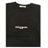 Paolo Pecora Shirt Girocollo tinta unita con Logo Nero per Bambino PP3820 NERO PAOLO PECORA 