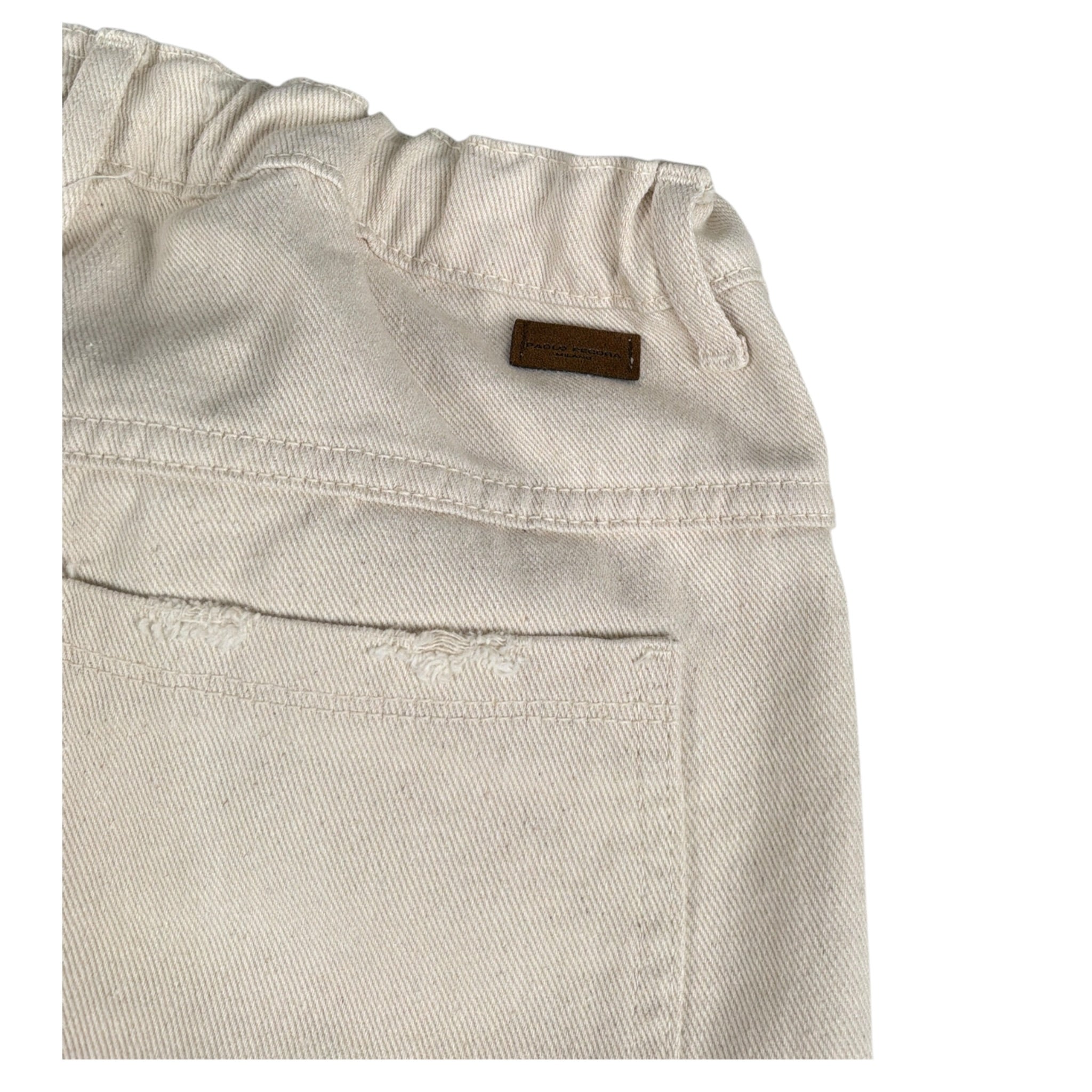 Paolo Pecora Jeans tinta unita con Girovita Regolable Panna per Bambino PP3976 PANNA PAOLO PECORA 