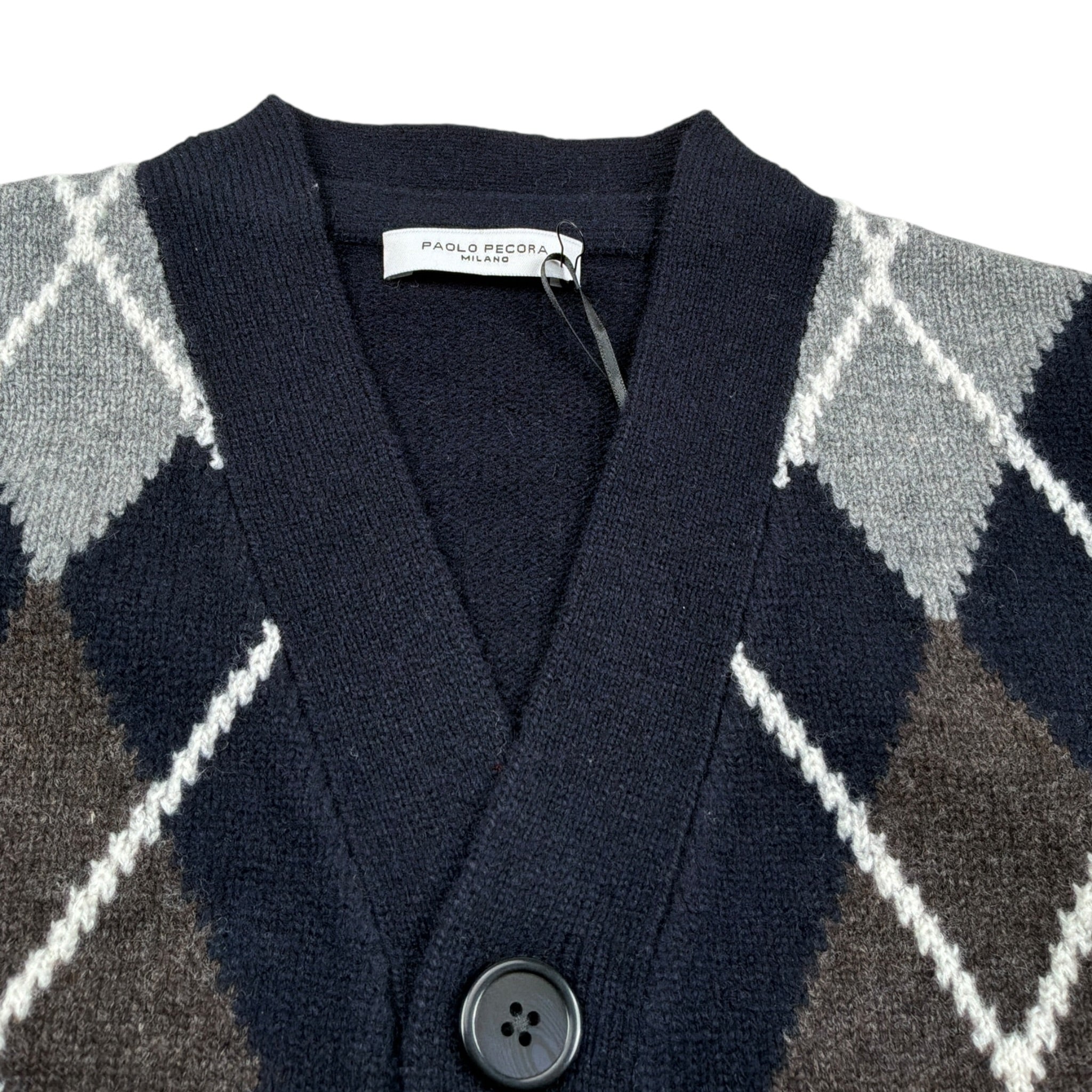 Paolo Pecora Cardigan tinta unita Fantasia Rombi Blu per Bambino PP4088 BLU PAOLO PECORA 
