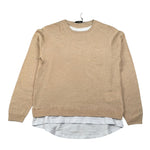 Paolo Pecora Maglia Girocollo tinta unita con Finta Shirt Beige per Bambino PP4095X BEIGE PAOLO PECORA 