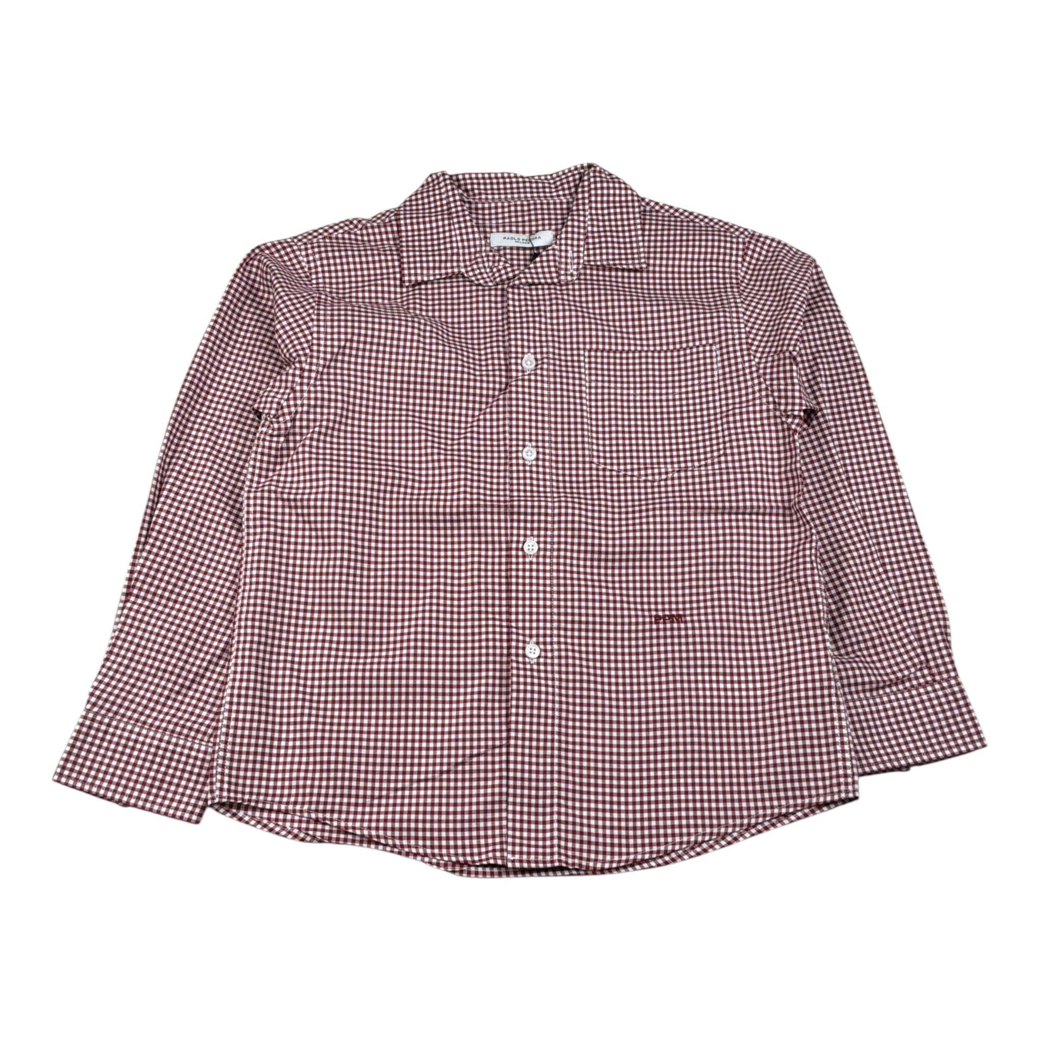 Paolo Pecora Camicia Bicolore con Fantasia A Quadri Bianco per Bambino PP4106 BIANCO PAOLO PECORA 