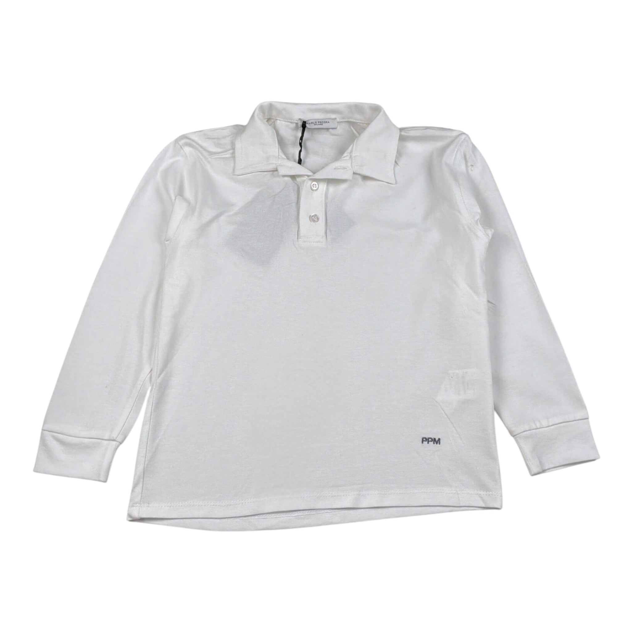 Paolo Pecora Polo Manica Lunga tinta unita Bianco per Bambino PP4125X BIANCO PAOLO PECORA 