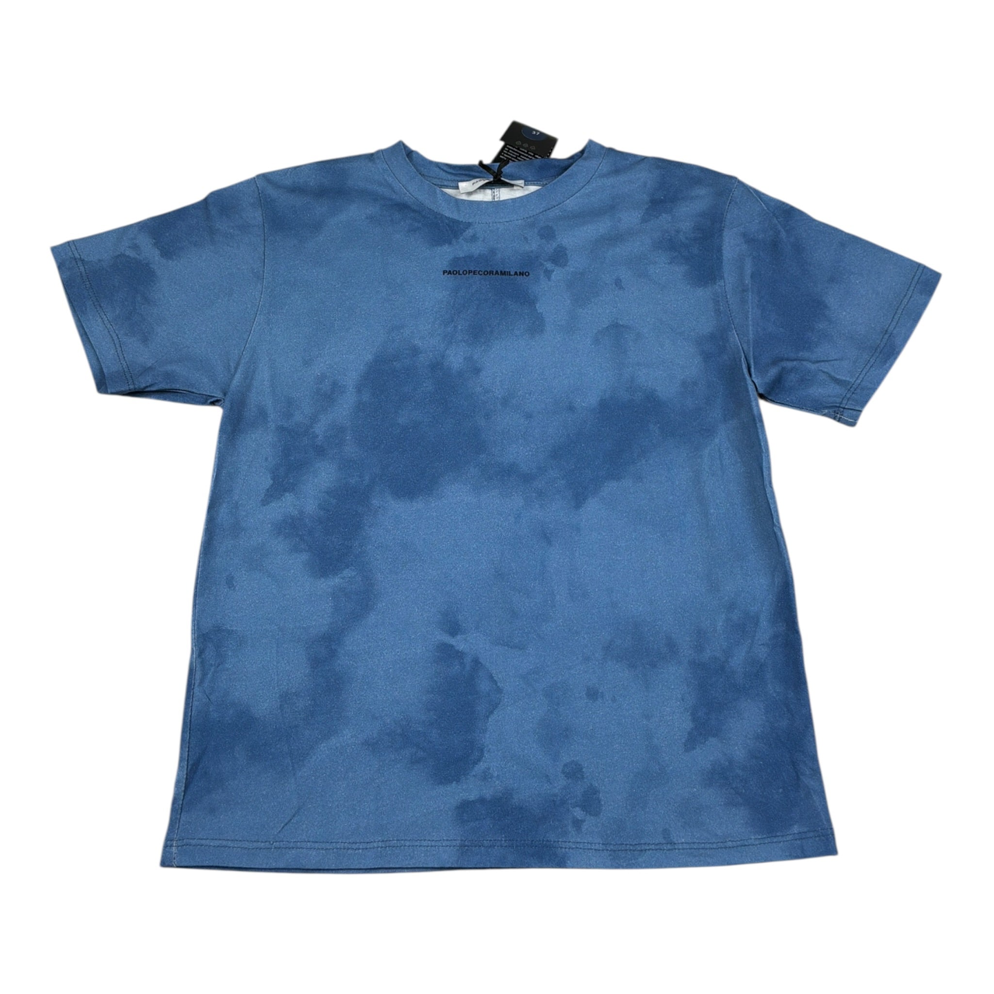 Paolo Pecora T-Shirt Girocollo tinta unita con Logo Azzurro per Bambino PP4128X AZZURRO PAOLO PECORA 