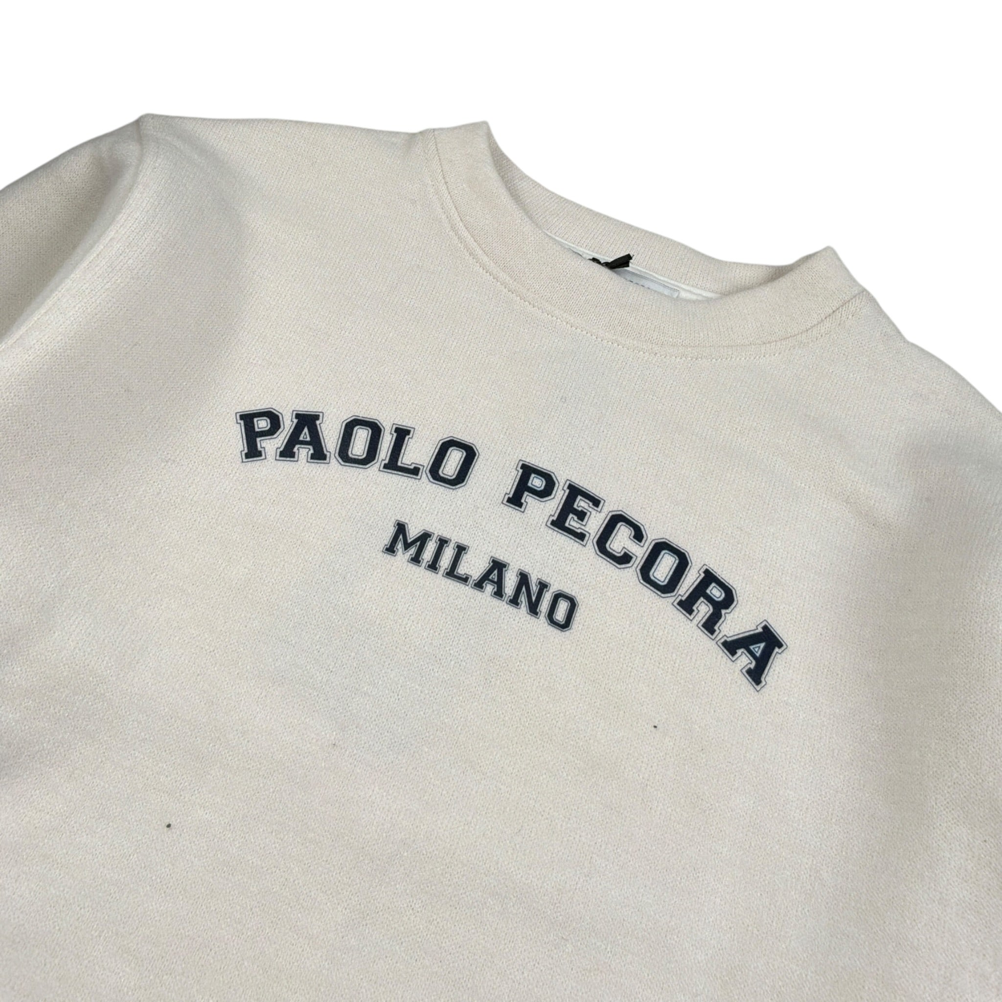 Paolo Pecora Felpa Girocollo tinta unita con Stampa Panna per Bambino PP4138 PANNA PAOLO PECORA 