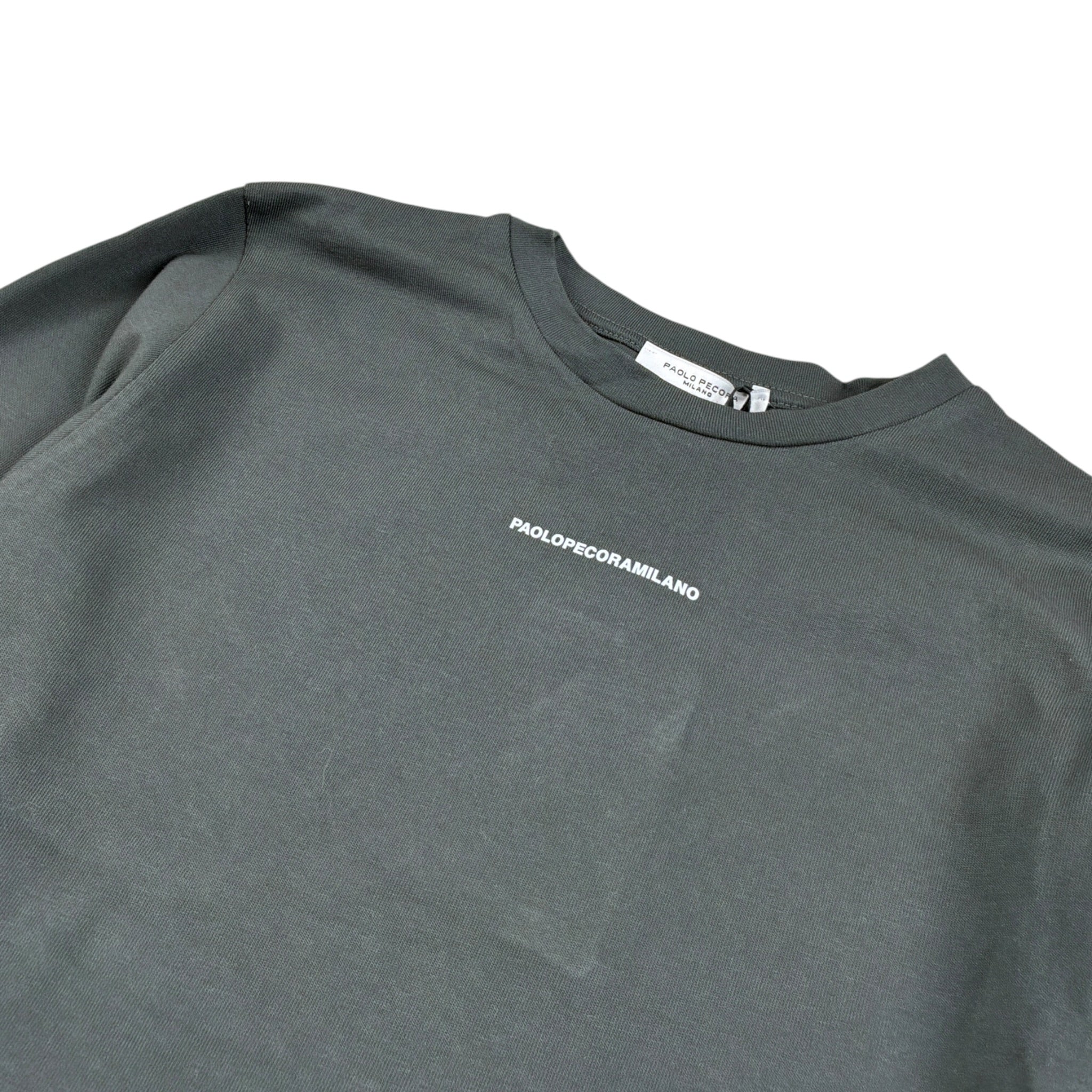 Paolo Pecora Shirt Girocollo tinta unita con Logo Grigio per Bambino PP4157XX GRIGIO PAOLO PECORA 