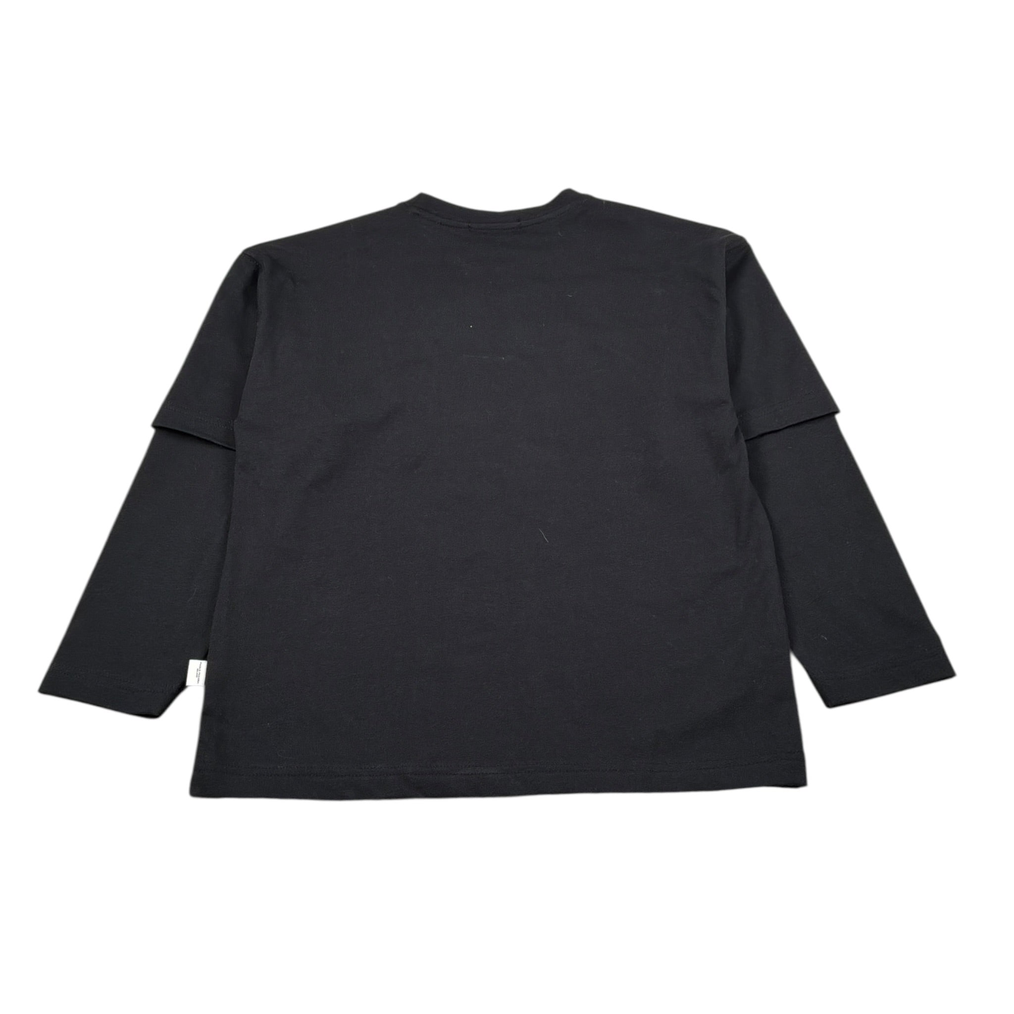 Paolo Pecora Shirt Girocollo tinta unita con Logo Nero per Bambino PP4449 NERO PAOLO PECORA 
