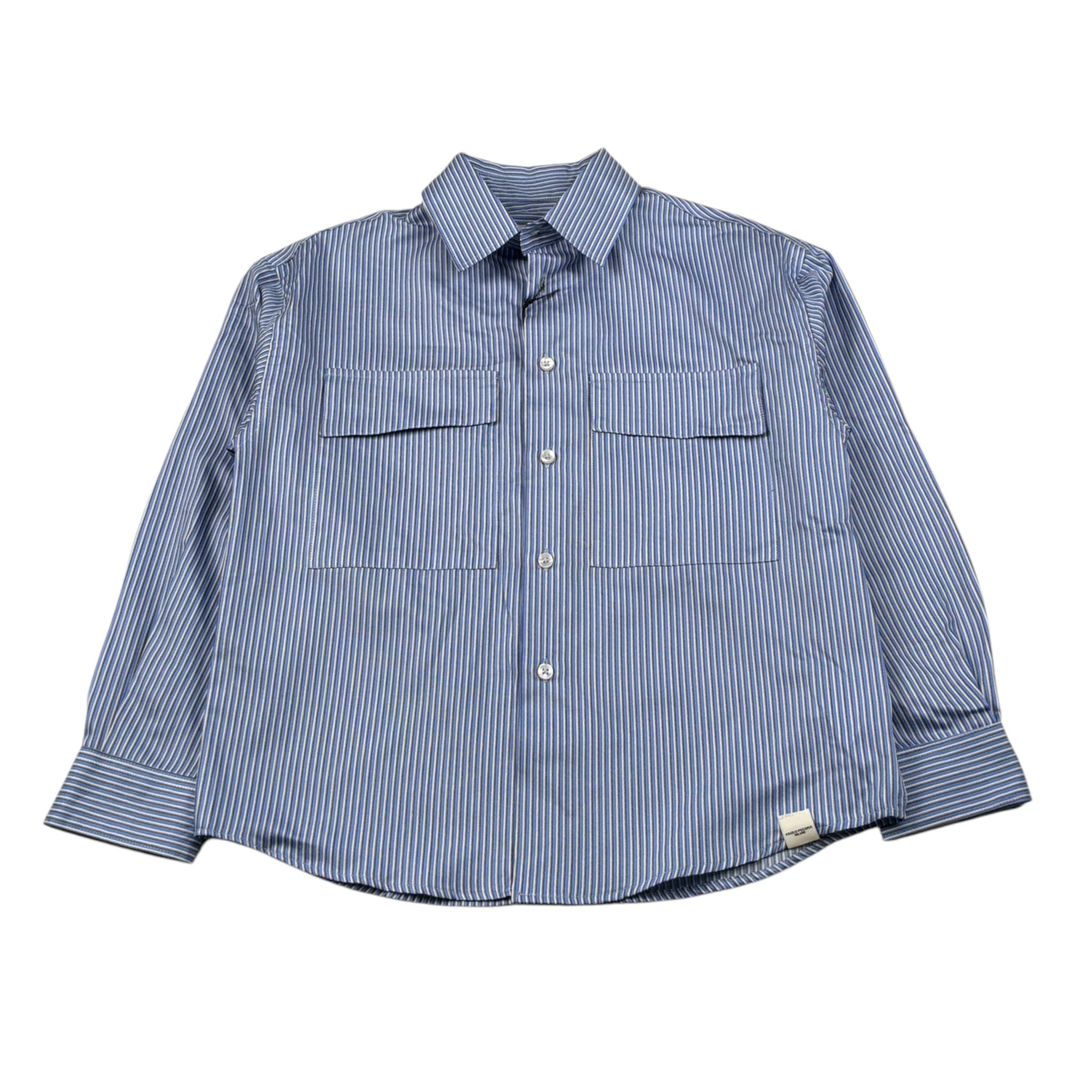 Paolo Pecora Camicia Manica Lunga Fantasia A Righe Azzurro per Bambino PP4453 AZZURRO PAOLO PECORA 