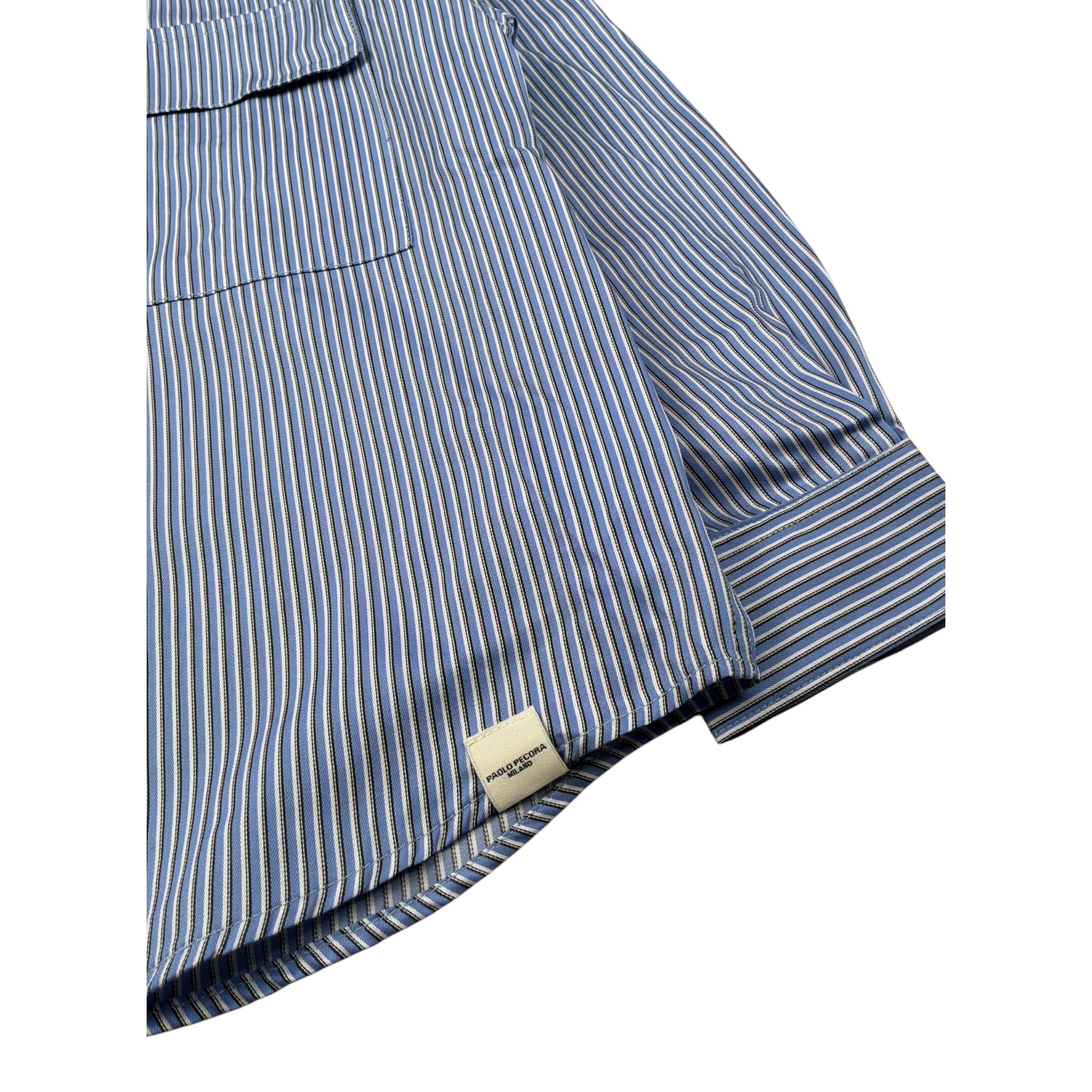Paolo Pecora Camicia Manica Lunga Fantasia A Righe Azzurro per Bambino PP4453 AZZURRO PAOLO PECORA 