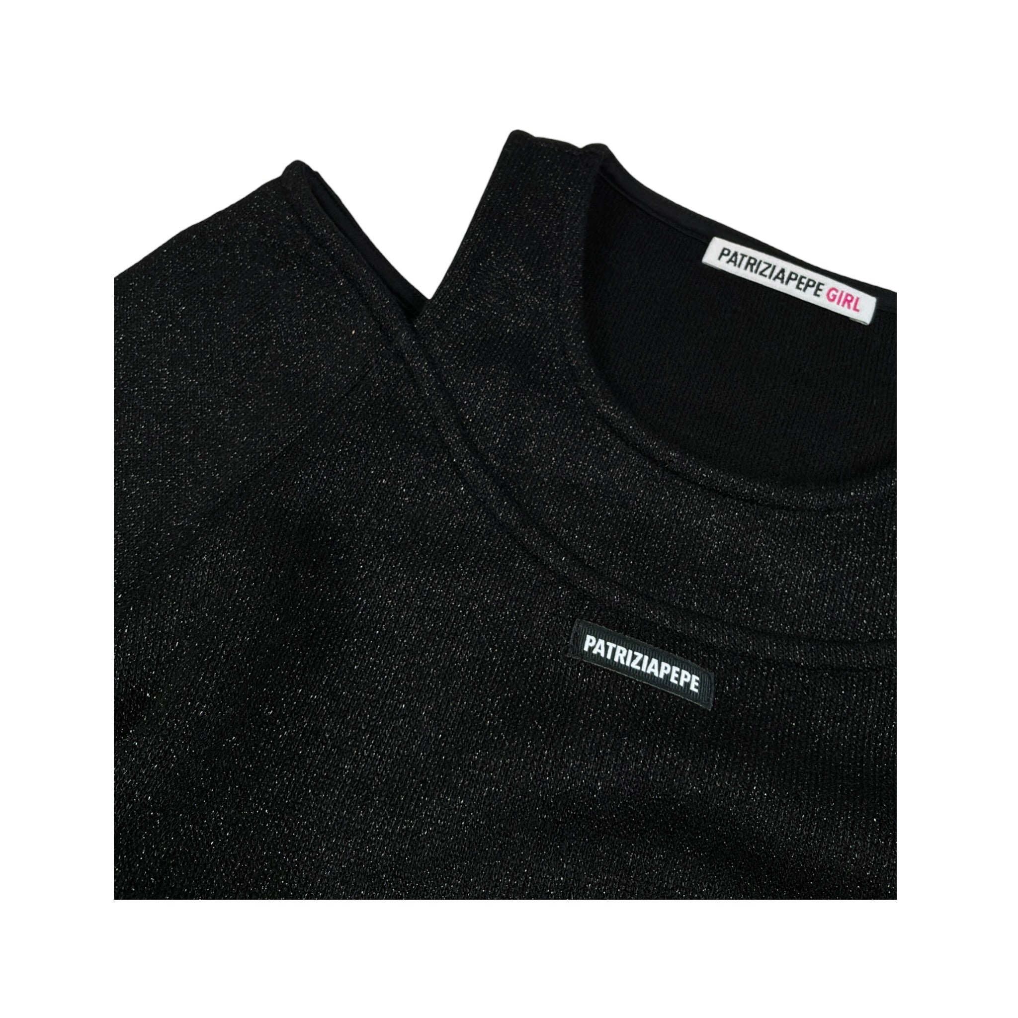 Patrizia Pepe Abito Manica Lunga tinta unita Nero per Bambina 7A0565 NERO PATRIZIA PEPE 