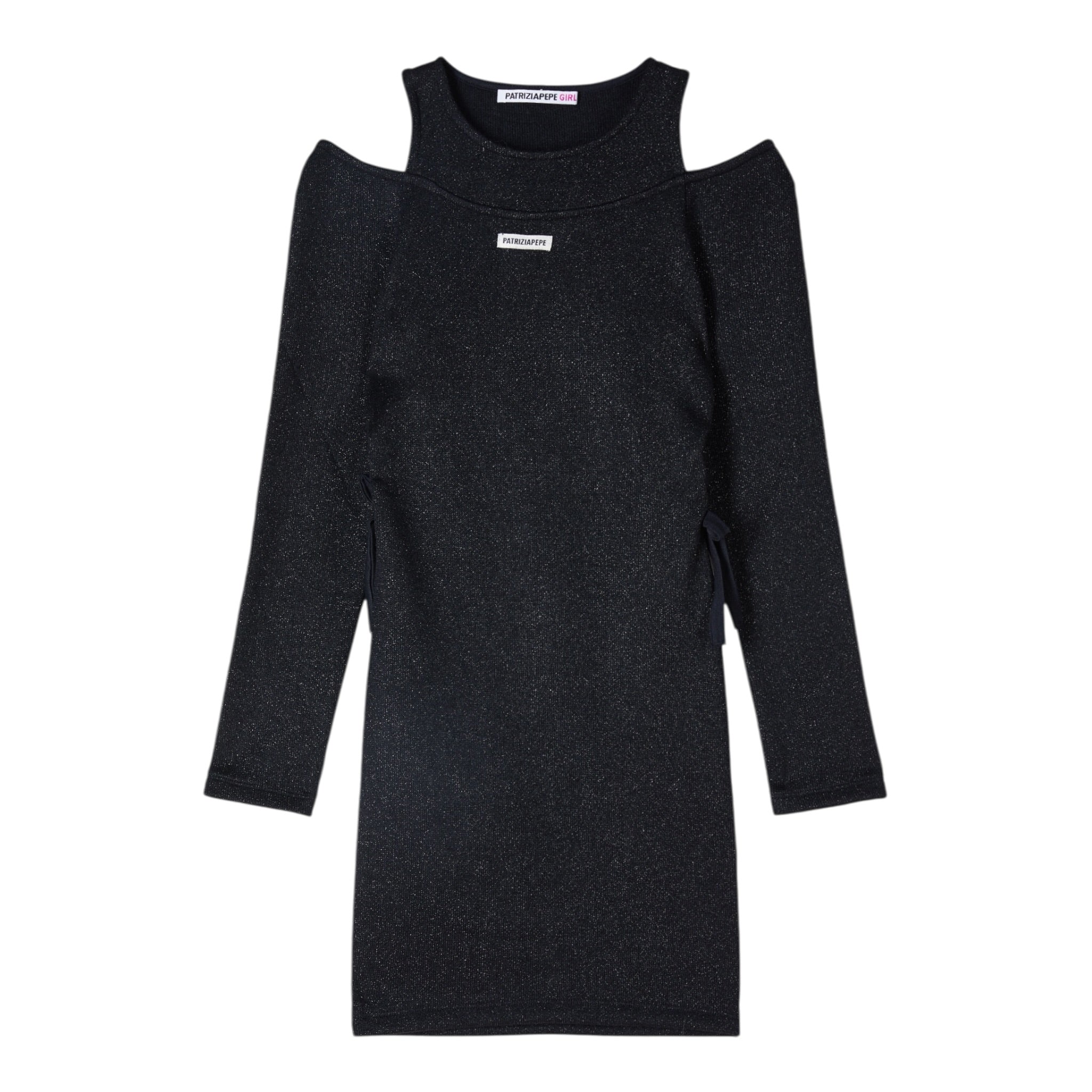Patrizia Pepe Abito Manica Lunga tinta unita Nero per Bambina 7A0565 NERO PATRIZIA PEPE 