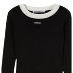 Patrizia Pepe Abito tinta unita con Profili In Contrasto Nero per Bambina 7A0571XX NERO PATRIZIA PEPE 