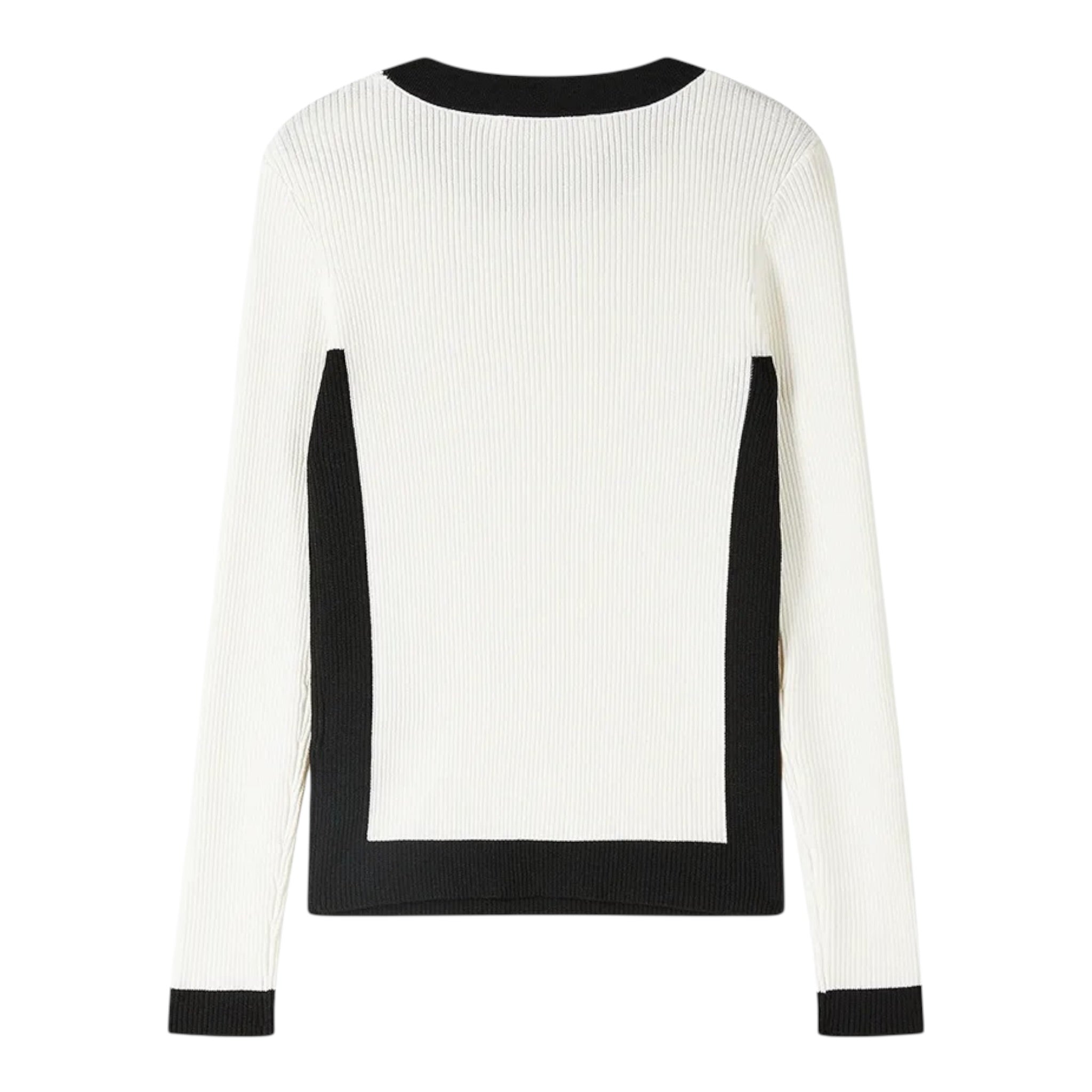 Patrizia Pepe Maglia tinta unita con Profili In Contrasto Bianco per Bambina 7K0063X BIANCO PATRIZIA PEPE 