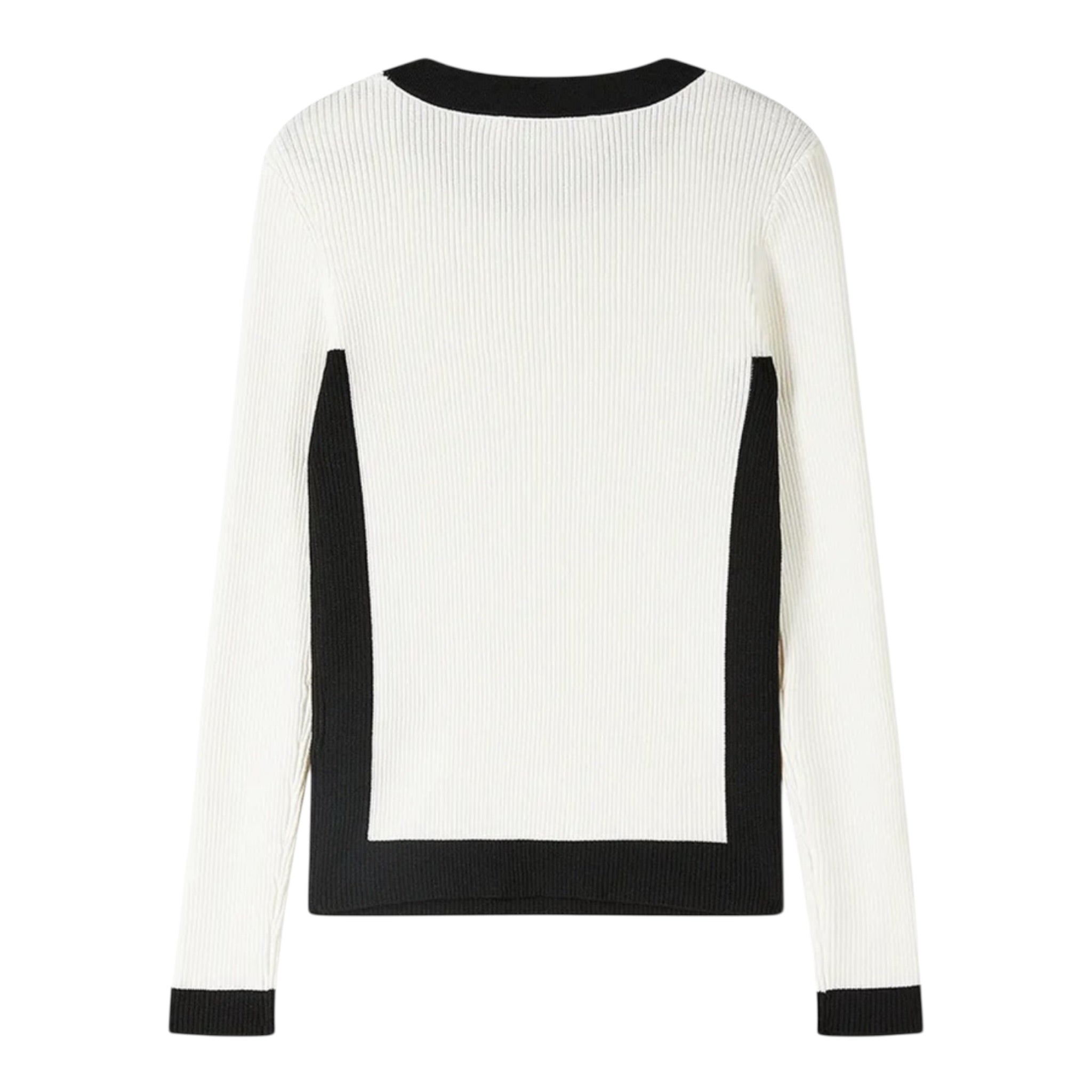 Patrizia Pepe Maglia tinta unita con Profili In Contrasto Bianco per Bambina 7K0063XX BIANCO PATRIZIA PEPE 