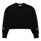 Patrizia Pepe Maglia Girocollo tinta unita con Stampa Logo Nero per Bambina 7K0069X NERO PATRIZIA PEPE 