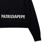 Patrizia Pepe Maglia Girocollo tinta unita con Stampa Logo Nero per Bambina 7K0069X NERO PATRIZIA PEPE 