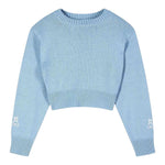 Patrizia Pepe Maglia Girocollo tinta unita con Stampa Logo Azzurro per Bambina 7K0069XX AZZURRO PATRIZIA PEPE 