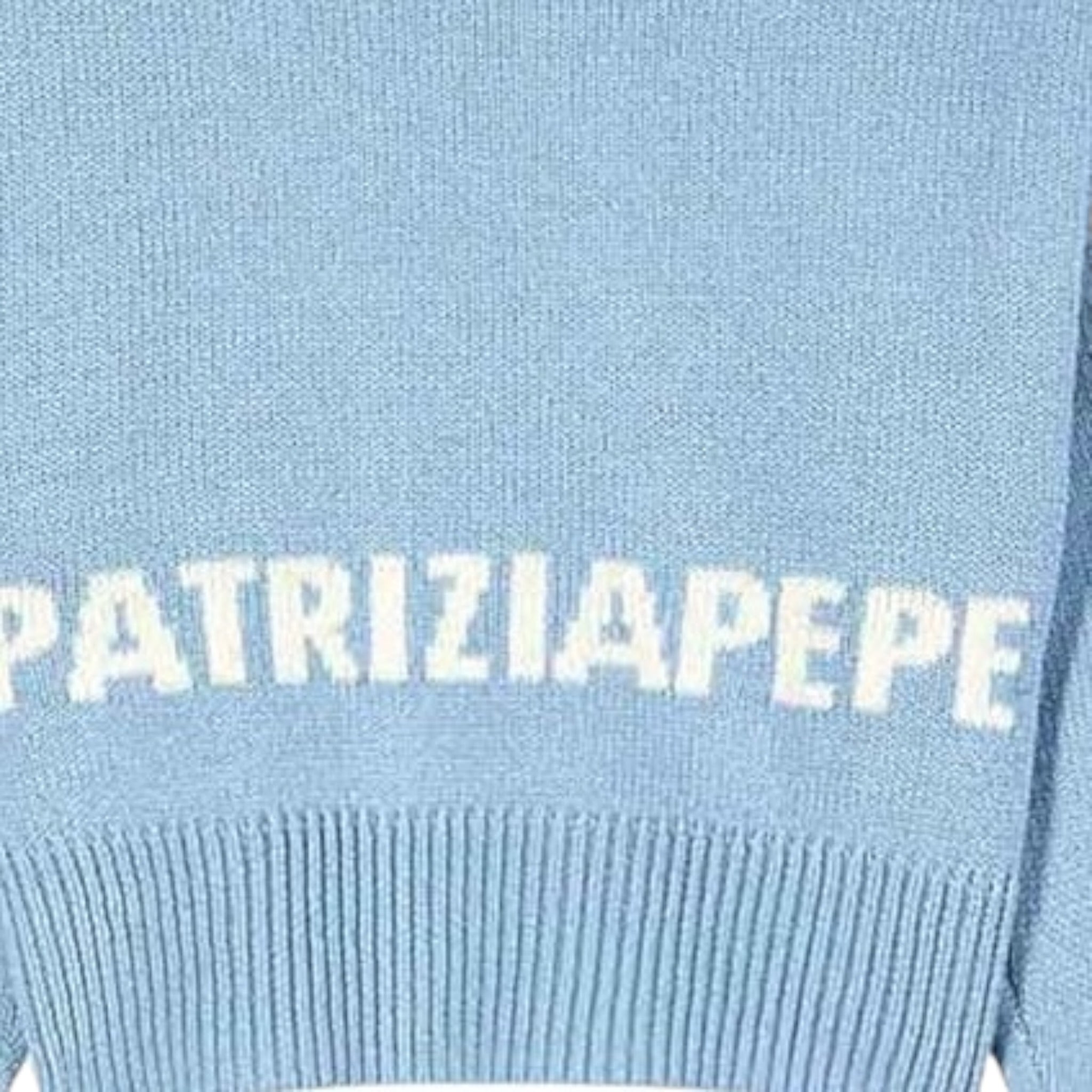 Patrizia Pepe Maglia Girocollo tinta unita con Stampa Logo Azzurro per Bambina 7K0069XX AZZURRO PATRIZIA PEPE 