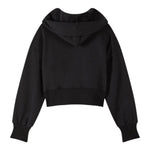 Patrizia Pepe Felpa tinta unita con Zip E Cappuccio Nero per Bambina 7M0823 NERO PATRIZIA PEPE 